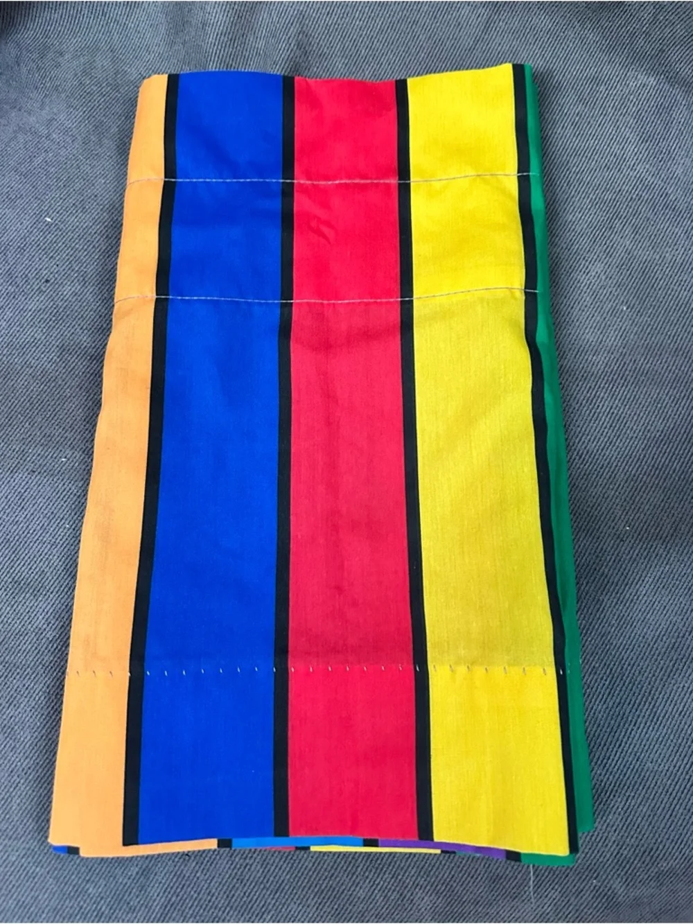 Vintage 80s Mickeys stuff Mickey Mouse striped window valance